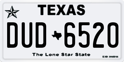 TX license plate DUD6520