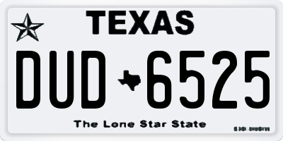 TX license plate DUD6525