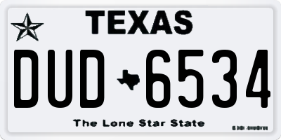 TX license plate DUD6534