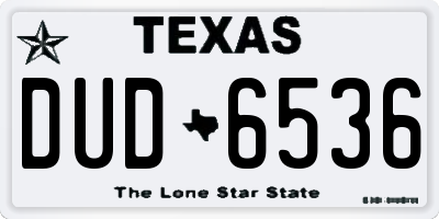 TX license plate DUD6536