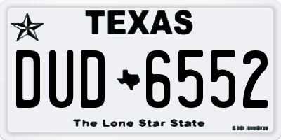 TX license plate DUD6552