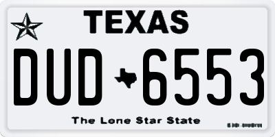 TX license plate DUD6553