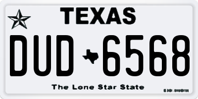 TX license plate DUD6568