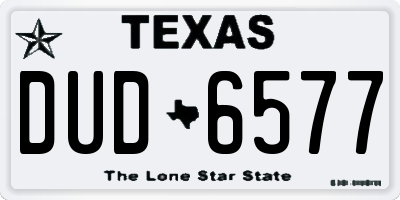 TX license plate DUD6577