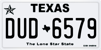 TX license plate DUD6579