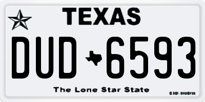 TX license plate DUD6593