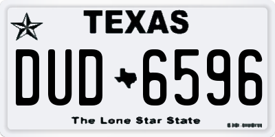TX license plate DUD6596