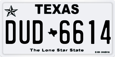 TX license plate DUD6614
