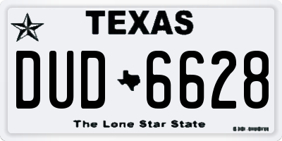 TX license plate DUD6628