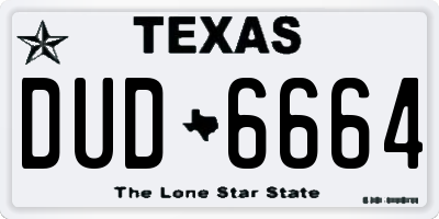 TX license plate DUD6664