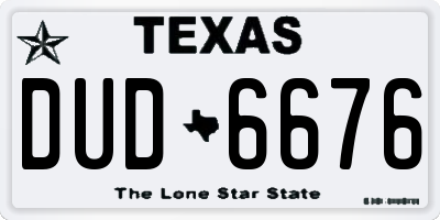 TX license plate DUD6676