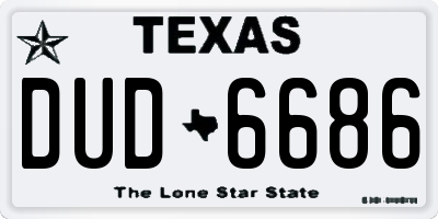 TX license plate DUD6686