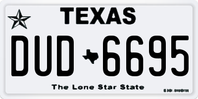 TX license plate DUD6695