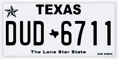 TX license plate DUD6711