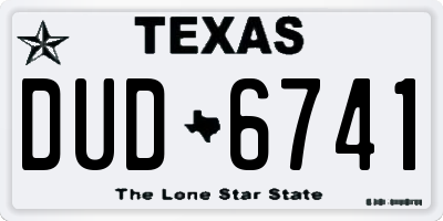 TX license plate DUD6741