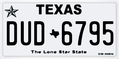 TX license plate DUD6795