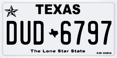 TX license plate DUD6797