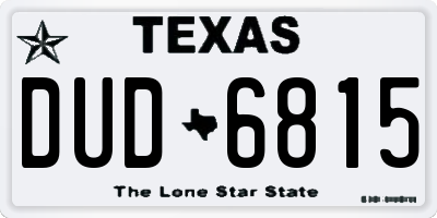 TX license plate DUD6815