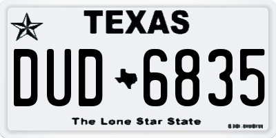 TX license plate DUD6835