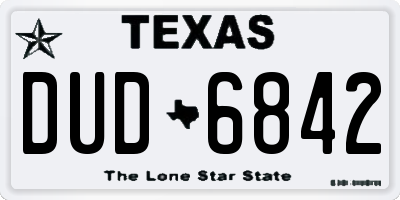 TX license plate DUD6842