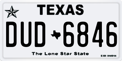 TX license plate DUD6846