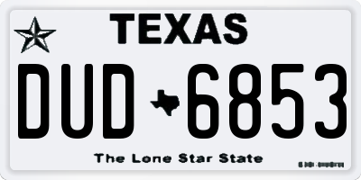 TX license plate DUD6853