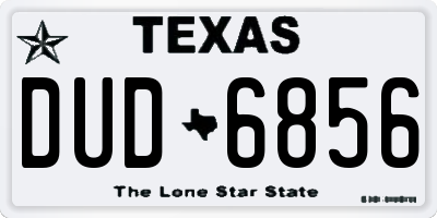 TX license plate DUD6856
