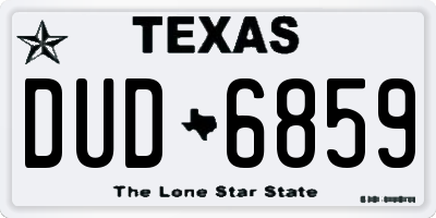 TX license plate DUD6859