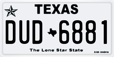 TX license plate DUD6881