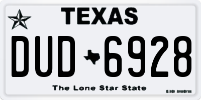 TX license plate DUD6928