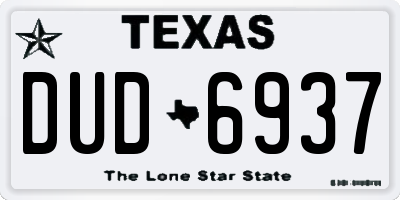 TX license plate DUD6937