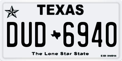 TX license plate DUD6940