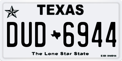 TX license plate DUD6944