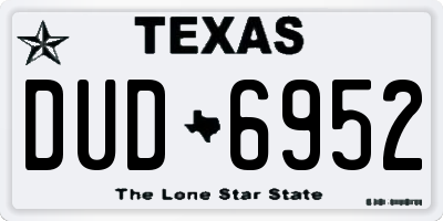TX license plate DUD6952