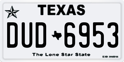 TX license plate DUD6953