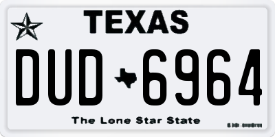 TX license plate DUD6964