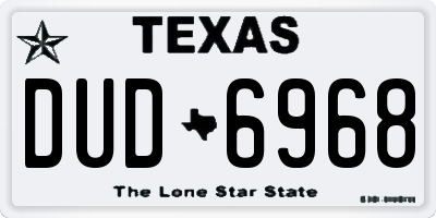 TX license plate DUD6968
