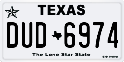 TX license plate DUD6974