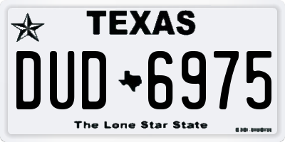 TX license plate DUD6975