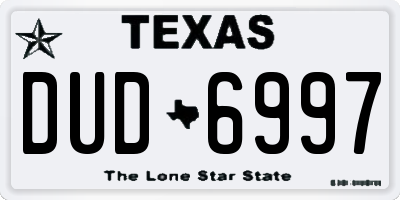 TX license plate DUD6997