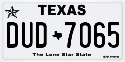 TX license plate DUD7065