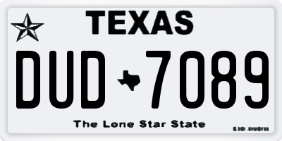 TX license plate DUD7089