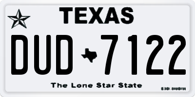 TX license plate DUD7122