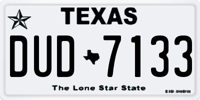 TX license plate DUD7133
