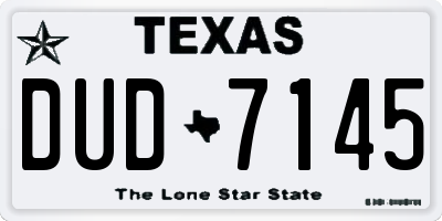 TX license plate DUD7145