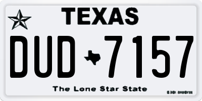 TX license plate DUD7157