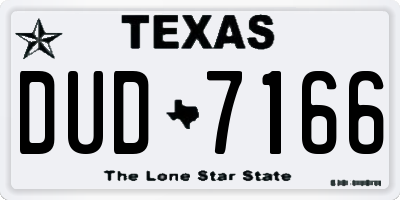 TX license plate DUD7166