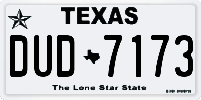 TX license plate DUD7173