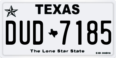 TX license plate DUD7185