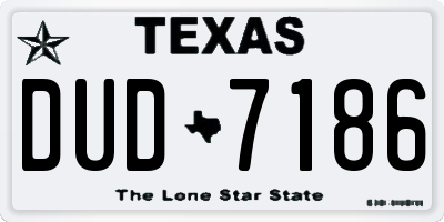 TX license plate DUD7186